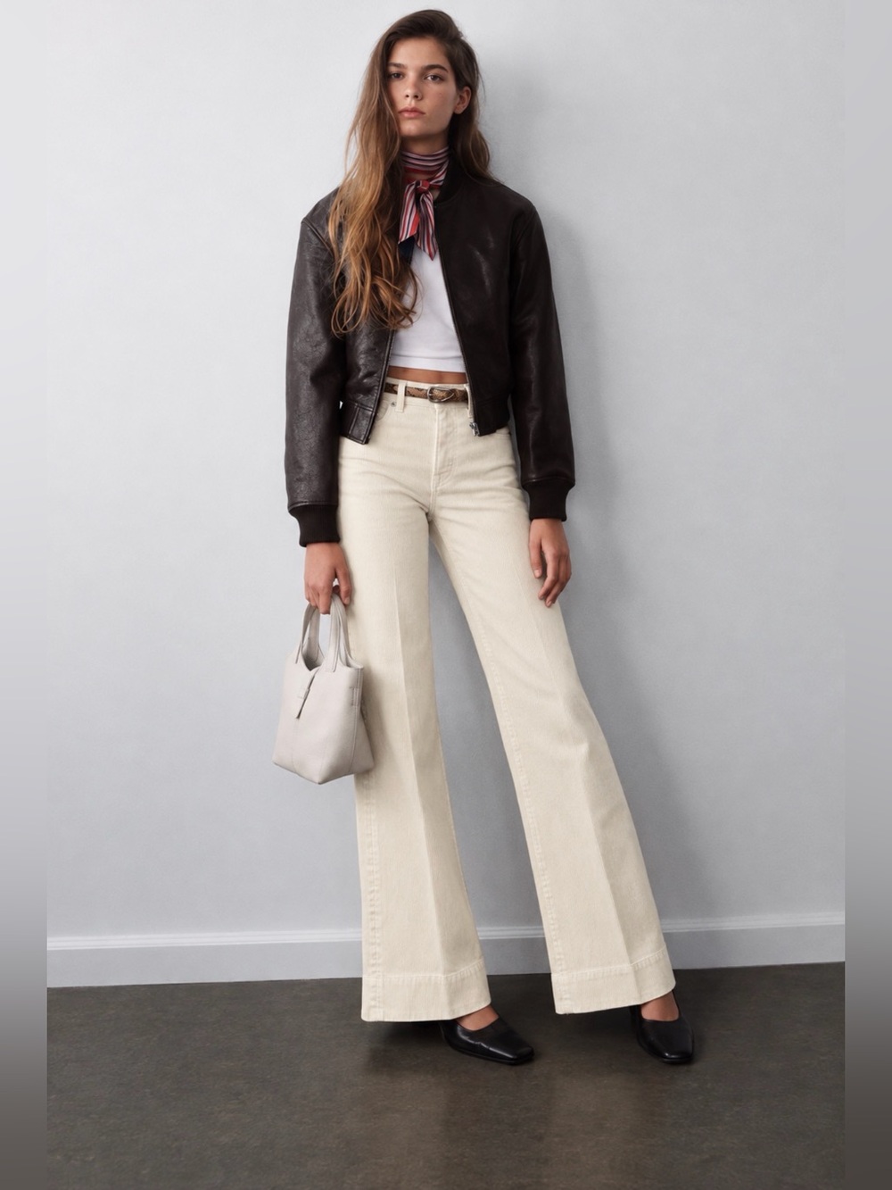 J.Crew Wide-leg plus size corduroy trouser pant in ivory
